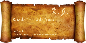 Kazári János névjegykártya